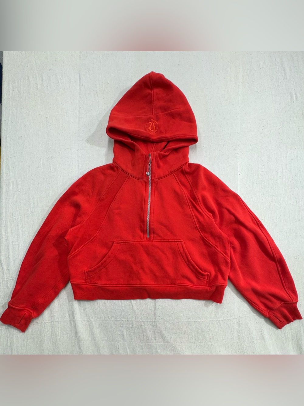 Lululemon Scuba Oversized Half-Zip Hoodie M/L Red Cropped x